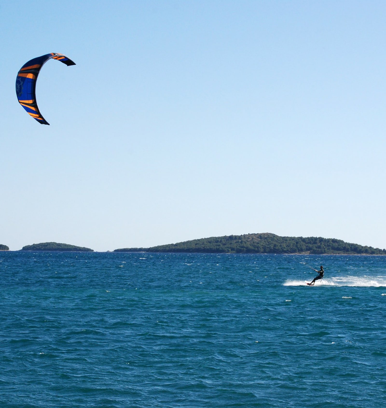 Water-skiing on the Adriatic Sea near Zadar